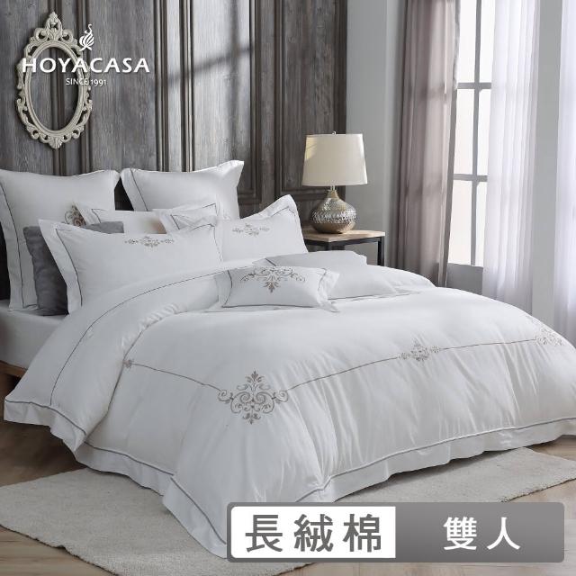 【HOYACASA】皇家典藏 300織長絨棉精繡兩用被床包組-雙人(多款任選)