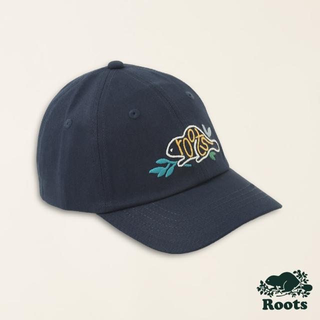 【Roots】Roots小童-擁抱真我系列 刺繡海狸LOGO棒球帽(深藍色)