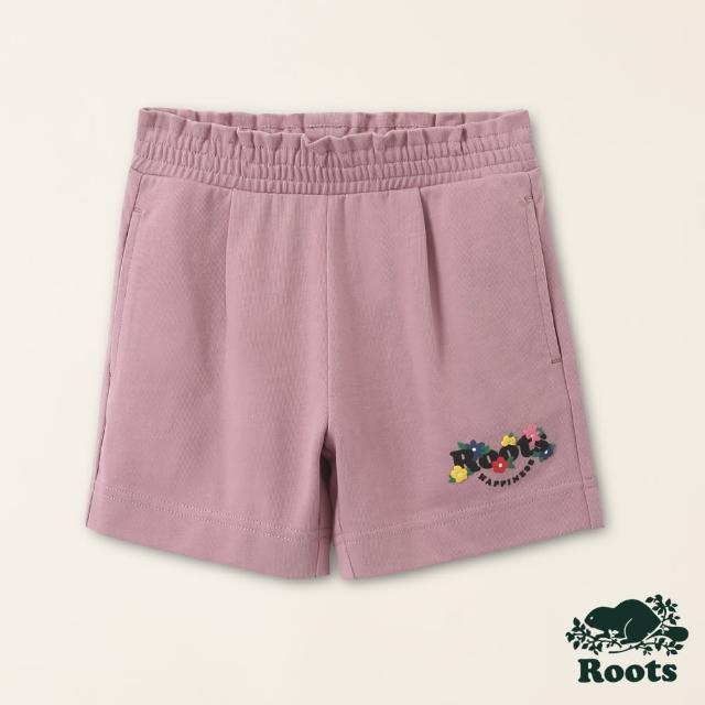 【Roots】Roots小童-擁抱真我系列 文字設計有機棉花苞短褲(蘭花粉)