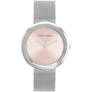 【Calvin Klein 凱文克萊】CK 極簡晶鑽時尚米蘭帶手錶-34mm(CK25200149)