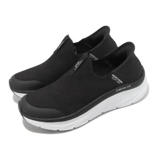 【SKECHERS】休閒鞋 D Lux Walker-Homebound Slip-Ins 女鞋 黑 避震 厚底 套入式(149817BKW)