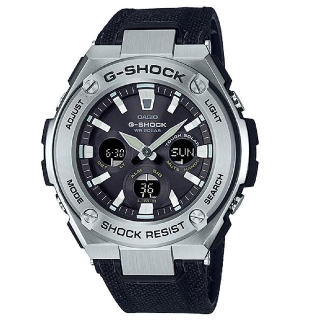 【CASIO 卡西歐】G-SHOCK太陽能電子雙顯錶(GST-S330C-1ADR)