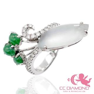 【CC Diamond】天然翡翠A貨 18K金 玻璃種戒指(精品)