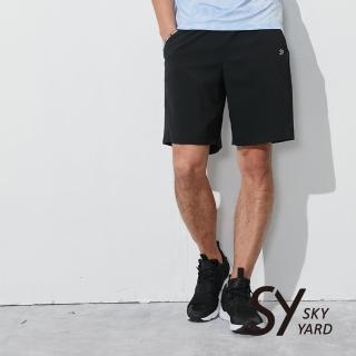 【SKY YARD】網路獨賣款-簡約彈性五分短褲(黑色)
