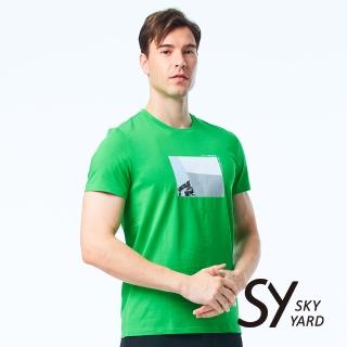 【SKY YARD】網路獨賣款-插圖印花造型圓領T恤(螢光綠)