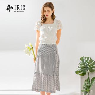 【IRIS 艾莉詩】設計感拼接條紋裙(32243)