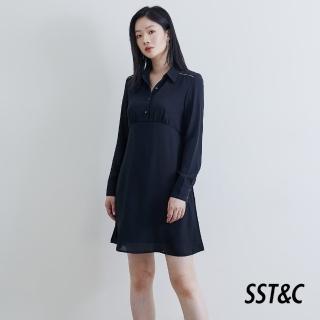 【SST&C 超值限定_CM】黑色襯衫領洋裝8561812010