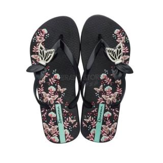 【IPANEMA】女鞋 LOLITA POP系列 黑/黑/綠 型號：26085(巴西品牌、巴西拖鞋、人字拖、夾腳拖)