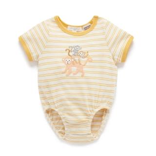 【Purebaby】澳洲有機棉 嬰兒短袖包屁衣 2款(新生兒 有機棉 包屁衣)