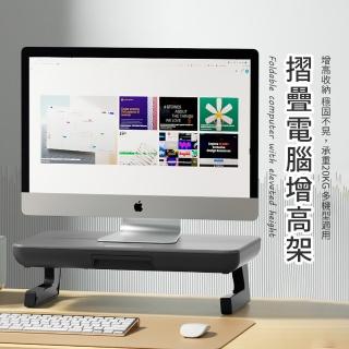 【SUNORO】桌上型電腦螢幕增高架 折疊增高架立架(顯示器增高架/鍵盤收納架/筆電支架)