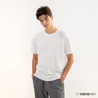 【Hang Ten】男裝-COMFORT FIT BCI純棉經典腳丫圓領短袖T恤(白)