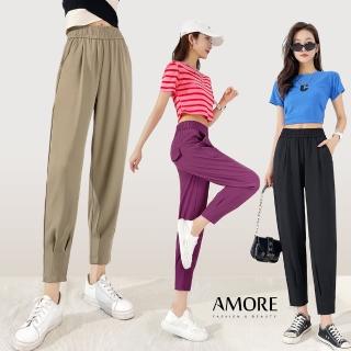 【Amore】日韓涼感滑順時尚剪裁九分褲(柔軟滑順好穿)-momo購物網 - 好評推薦 - 2026年4月