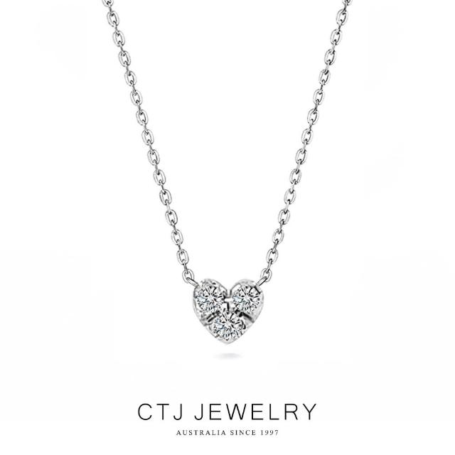 【CTJ】純銀 3分 愛心 鑽石項鍊