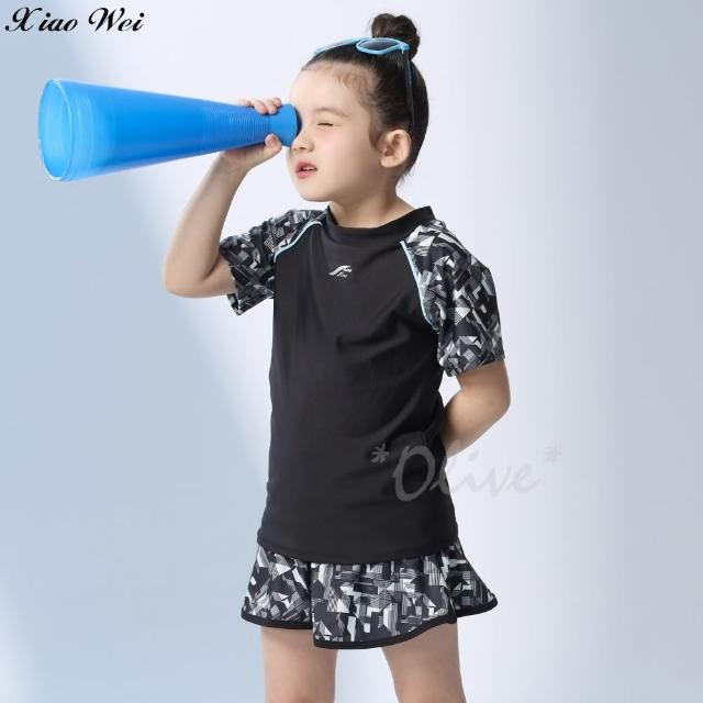 【SAIN SOU 聖手牌】女童短袖二件式裙款泳裝(NO.A8623068)
