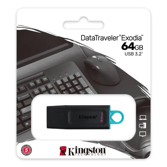 【Kingston 金士頓】DataTraveler Exodia/64GB 隨身碟(原廠5年 有限保固 USB3.2)