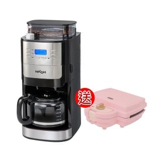 【NICOH】贈雙盤鬆餅點心機-NICOH美式自動錐刀研磨咖啡機2-12杯咖啡機2-12杯(NK-C012)