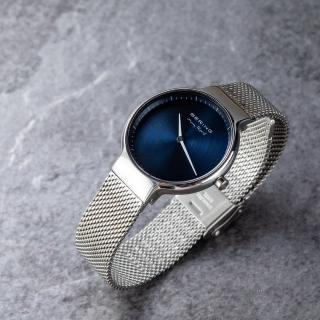 【BERING】BERING 丹麥國寶 MAX RENE設計師聯名限量時尚錶款/31mm-銀+藍-15531-004藍
