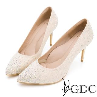 【GDC】水鑽金蔥絕美尖頭新娘婚鞋高跟鞋-金色(227203-99)