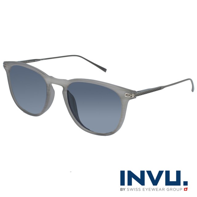 【INVU】瑞士精品粗框偏光太陽眼鏡(灰色 B2004B)