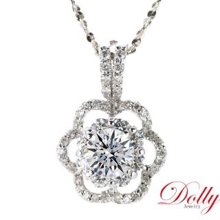 【DOLLY】0.50克拉 14K金輕奢珠寶完美車工鑽石項鍊(003)