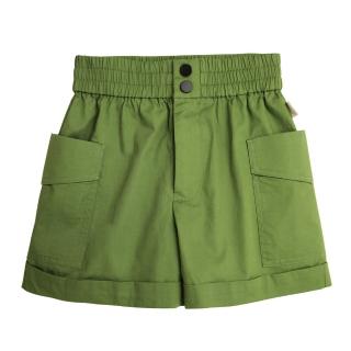 【Crocodile Junior 小鱷魚童裝】『小鱷魚童裝』反摺造型俏麗平織短褲(產品編號 : C63650-04-大碼款)