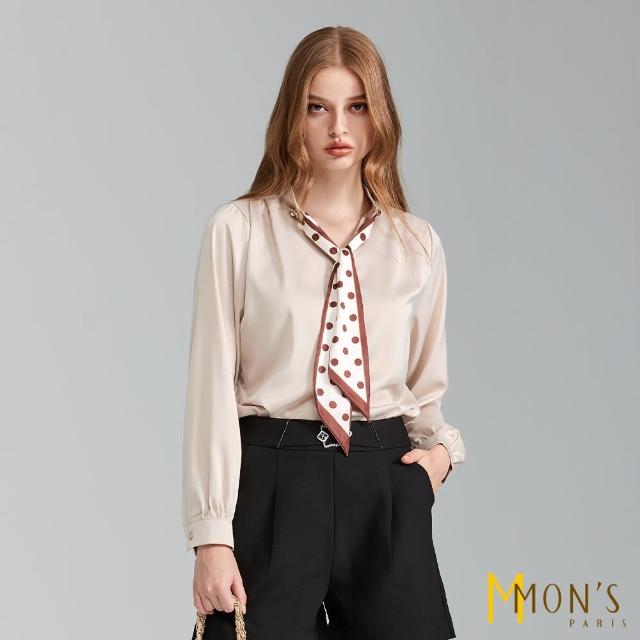 【MON’S】優雅珠飾絲巾領襯衫(新品上市)