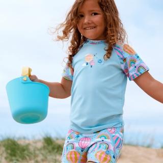 【Splash About 潑寶】兒童 短袖游泳上衣 抗UV - 彩虹熱氣球(游泳上衣)