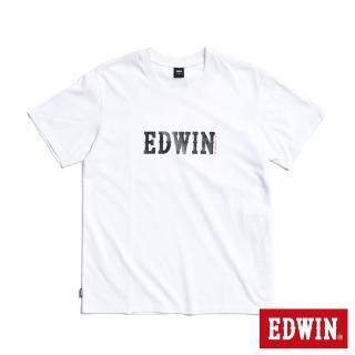 【EDWIN】男裝 電路LOGO印花短袖T恤(白色)