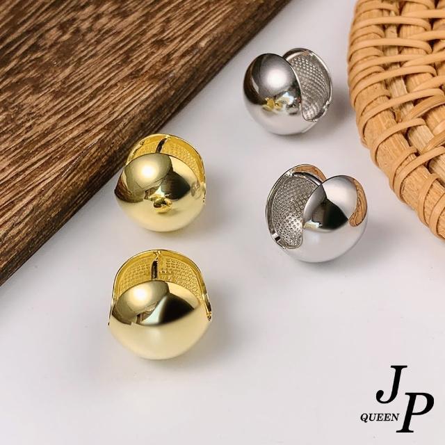 【Jpqueen】光面圓球極簡百搭耳扣耳環(2色可選)