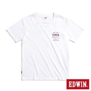 【EDWIN】男裝 美式斑駁文字LOGO印花短袖T恤(米白色)