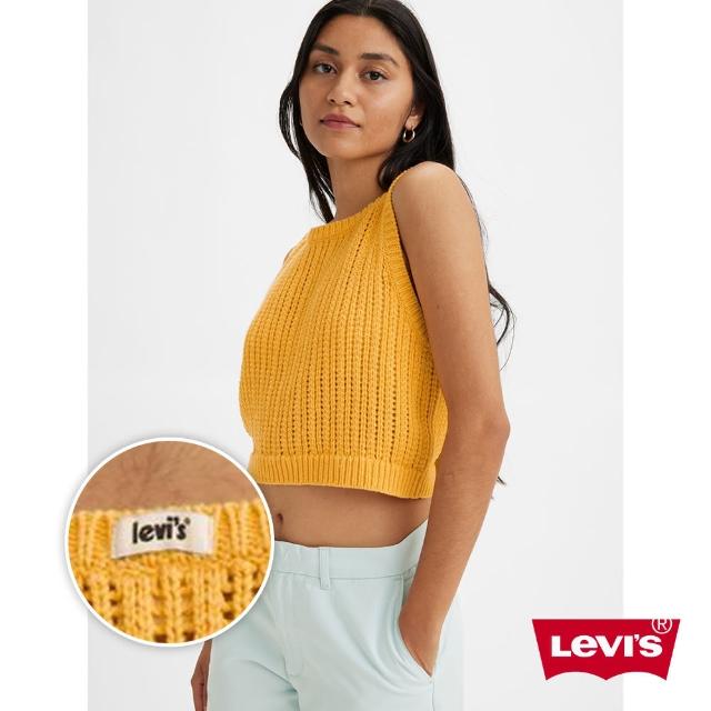 【LEVIS 官方旗艦】女款 無袖短版針織背心 / 修身版型 琥珀黃 熱賣單品 A4247-0001