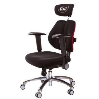 【GXG 吉加吉】雙軸枕 雙背工學椅 鋁腳/摺疊升降扶手(TW-2606 LUA1)