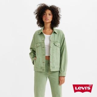 【LEVIS 官方旗艦】女款 90年古著牛仔外套 / 寬袖設計 橡木綠 熱賣單品 A1743-0017