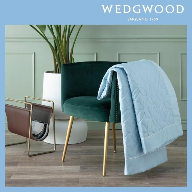【WEDGWOOD】400織長纖純棉絎縫素色涼被-藍(單人150x195cm)