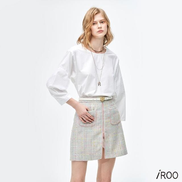 【iROO】手袖壓摺流行設計長袖上衣