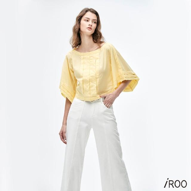 【iROO】棉質摺式水袖上衣
