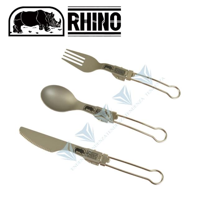 【RHINO 犀牛】鈦合金折疊餐具(餐具組/露營/登山/野炊/湯叉)