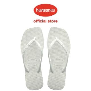 【havaianas 哈瓦仕】拖鞋 女鞋 夾腳拖 方形 Slim Square 白色 4148301-0001W(哈瓦士)