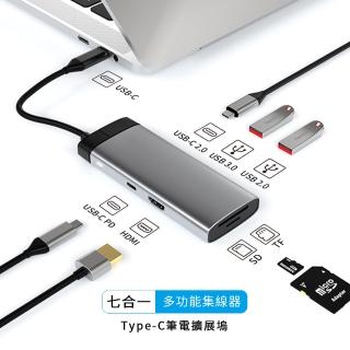 【Nil】Type-C HUB 七合一多功能擴展塢 PD充電 USB-C轉換器 HDMI轉接器 USB3.0集線器