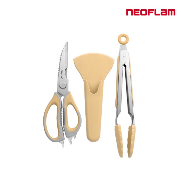 【NEOFLAM】多功能料理剪刀食物夾三件組(剪刀/刀鞘/料理夾)