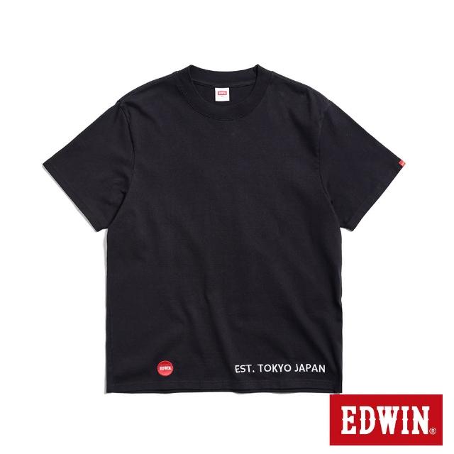 【EDWIN】男裝 寬版超重磅短袖T恤(黑色)