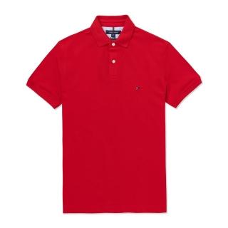 【Tommy Hilfiger】TOMMY 經典刺繡Logo短袖POLO衫 上衣-紅色(平輸品)