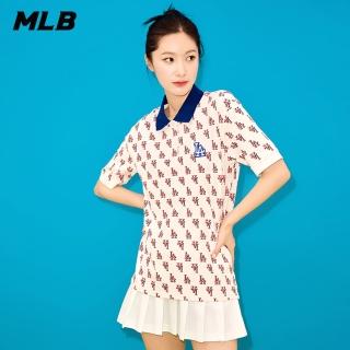 【MLB】女版短袖Polo衫 MONOGRAM系列 洛杉磯道奇隊(3FPQM0233-07CRS)