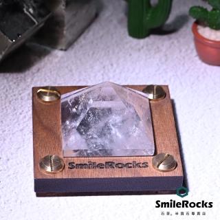 【SmileRocks 石麥】白水晶金字塔 3.7x3.6x2.5cm(淨化水晶 附SmilePad 6X6底板)