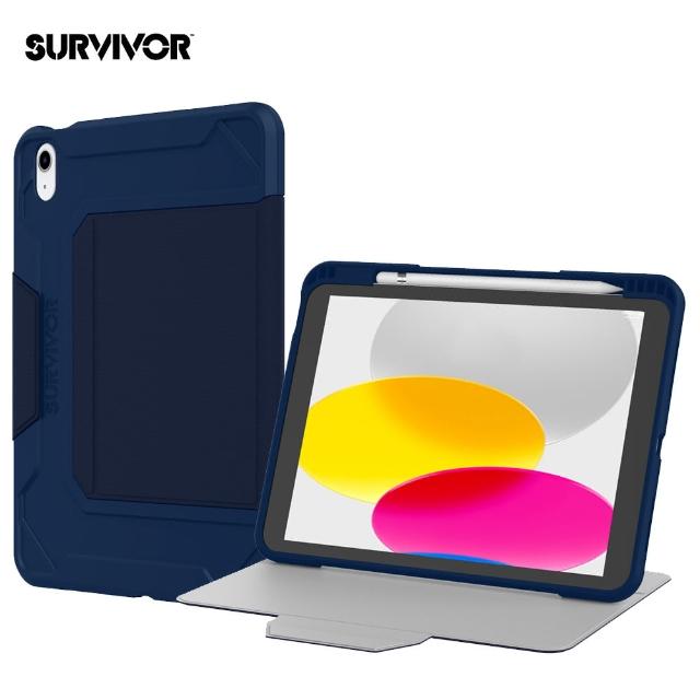 【Griffin】2022 第10代 10.9吋 Survivor Rugged Folio 軍規防摔保護套-暗藍色(iPad 第10代)