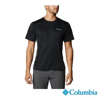 【Columbia 哥倫比亞 官方旗艦】男款-Omni-Shade UPF50酷涼快排短袖上衣-黑色(UAE08090BK / 2023年春夏)