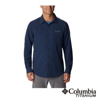 【Columbia 哥倫比亞 官方旗艦】男款- 鈦 涼感快排長袖襯衫-深藍(UAJ51790NY / 2023年春夏)