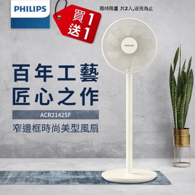 【Philips 飛利浦】12吋 可定時窄邊框時尚美型風扇 7片扇葉設計-檯立兩用(ACR2142SF)