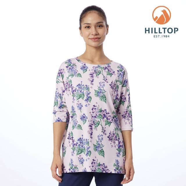 【Hilltop 山頂鳥】印花七分袖T恤 女款 紫｜PS04XFL6ECFZ