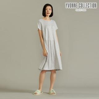 【YVONNE 以旺傢飾】竹纖維清新小花短袖洋裝(寧靜灰)